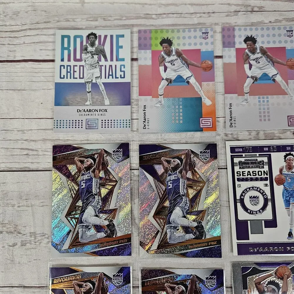 De'Aaron Fox Card Lot Of 16 Cards Rookie And Sophomore Year Panini Status Prizm